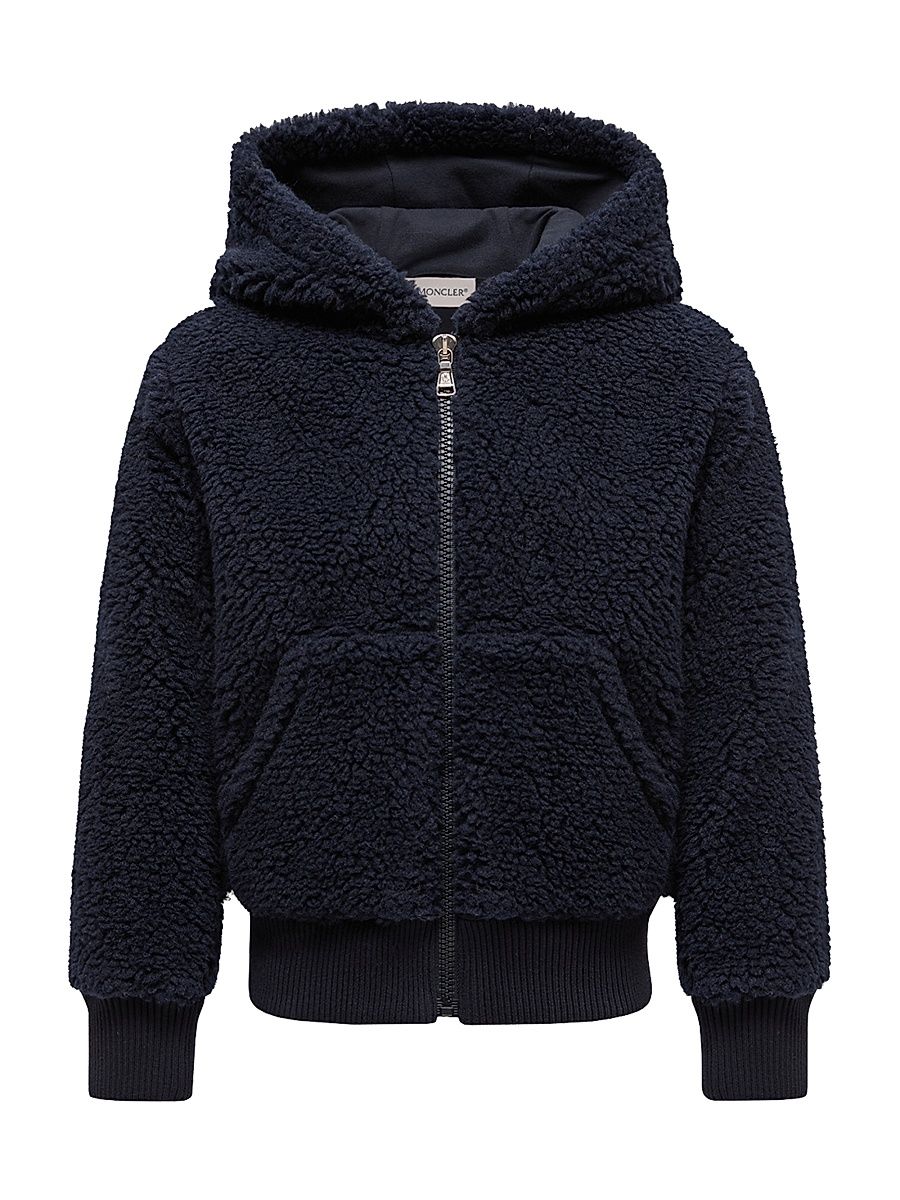 Little Kid's & Kid's Zip-Up Hoodie in Teddy - Night Blue - Size 12
