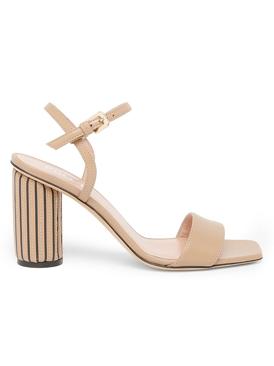 Women's Sunset 85MM Leather Sandals - Sand Black - Size 11