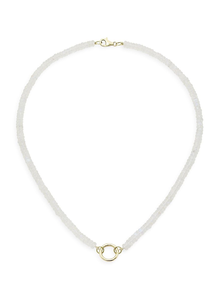 Women's 14K Yellow Gold & Moonstone Beaded Necklace - Moonstone