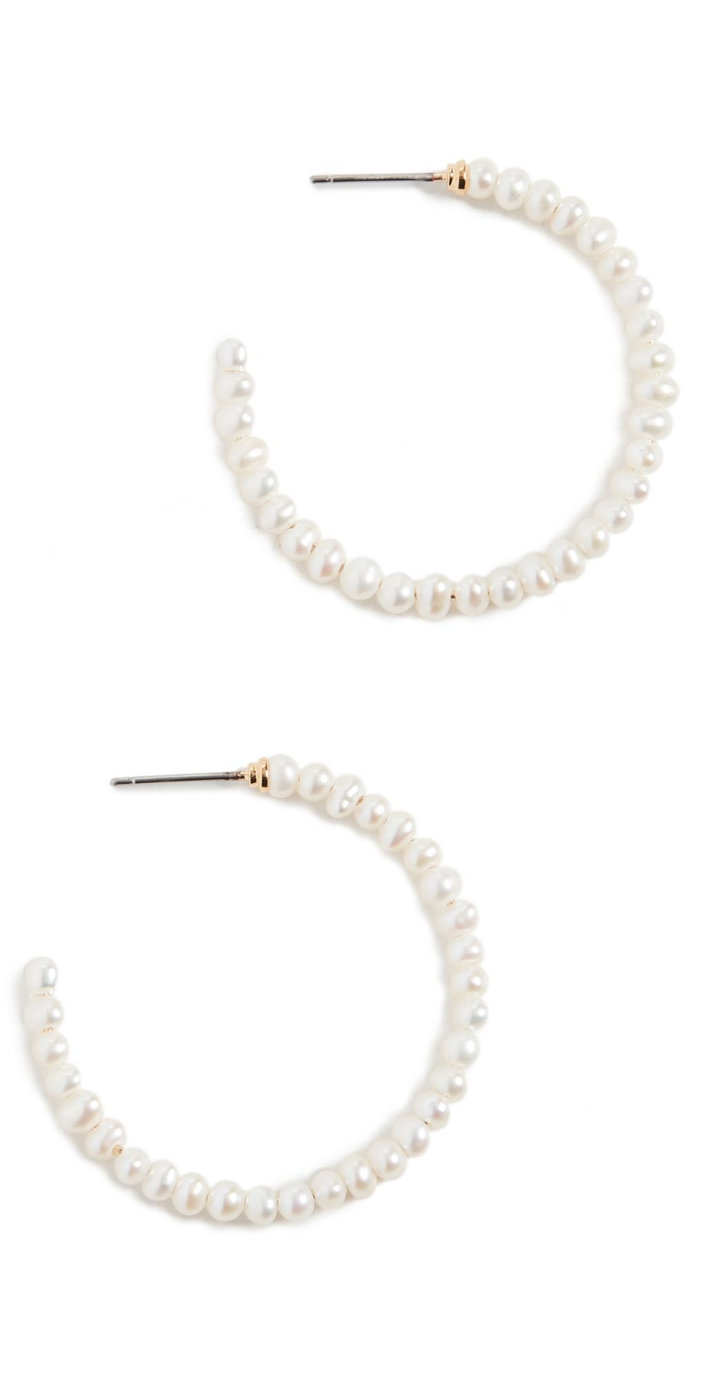 Lele Sadoughi Freshwater Pearl Medium Hoops Pearl One Size