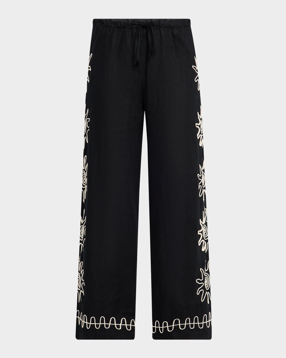 Emmie Embroidered Linen Pants