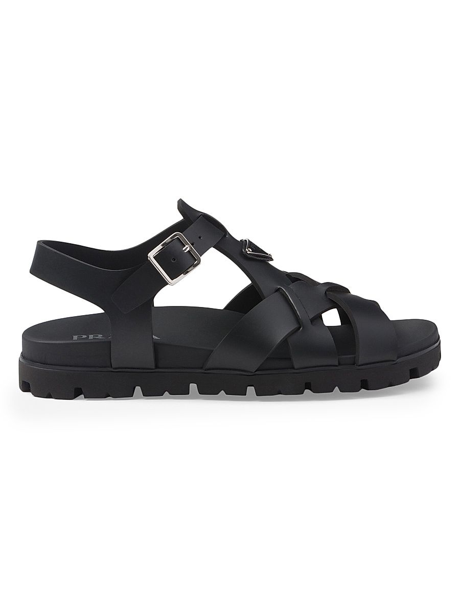 Men's Crisscross Rubber Sandals - Black - Size 11