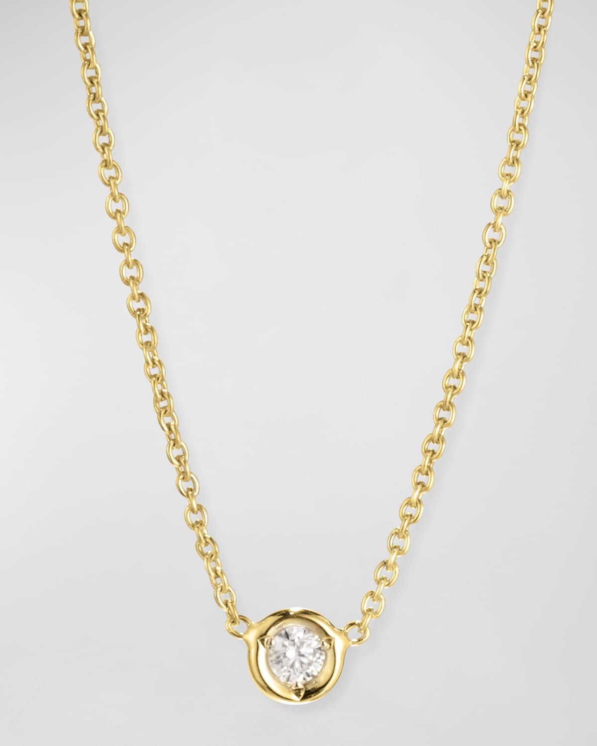 18k Gold Single Diamond Necklace