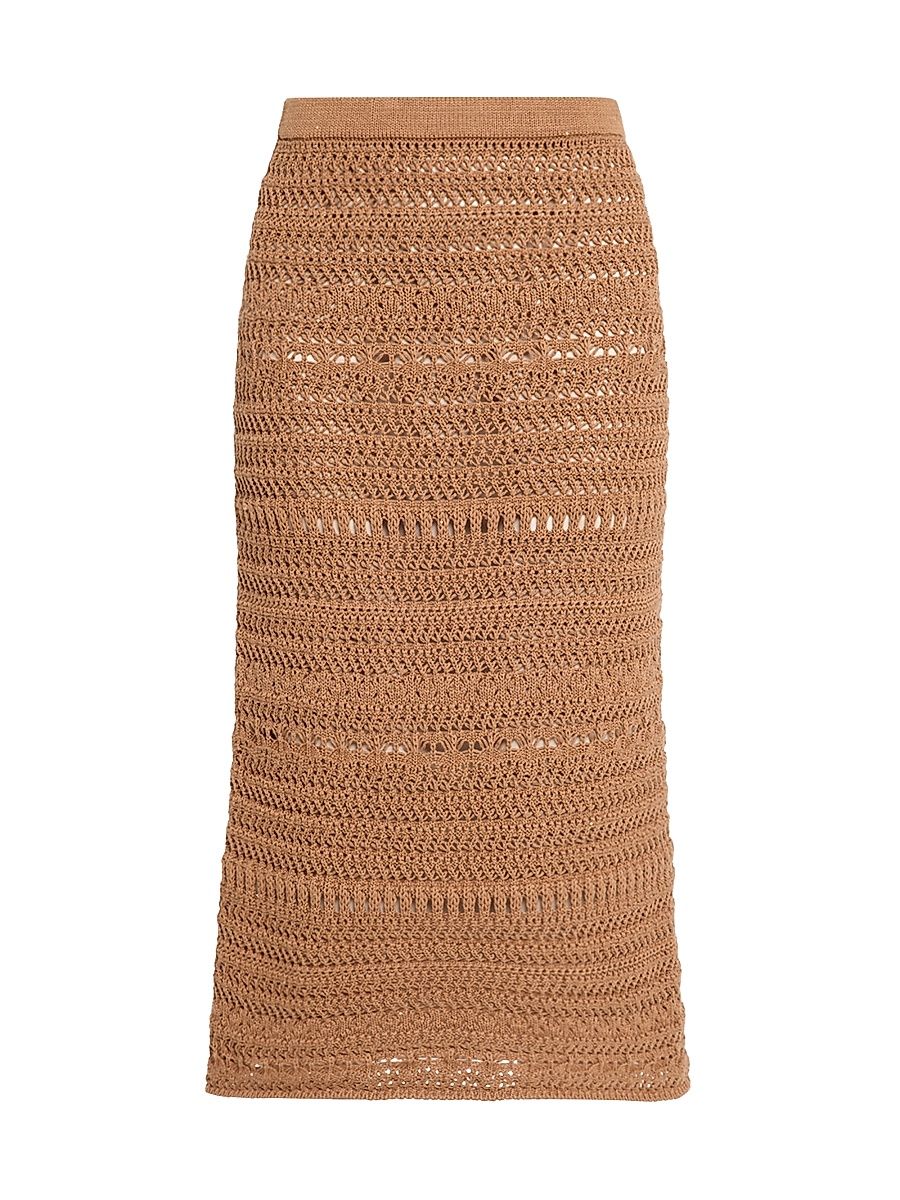 Women's Sequined Cotton-Linen Pencil Skirt - Vimini - Size 10