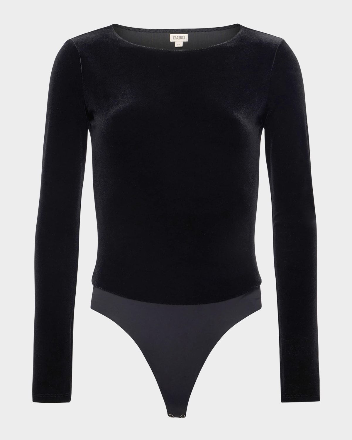 Seraphine Long-Sleeve Velvet Bodysuit