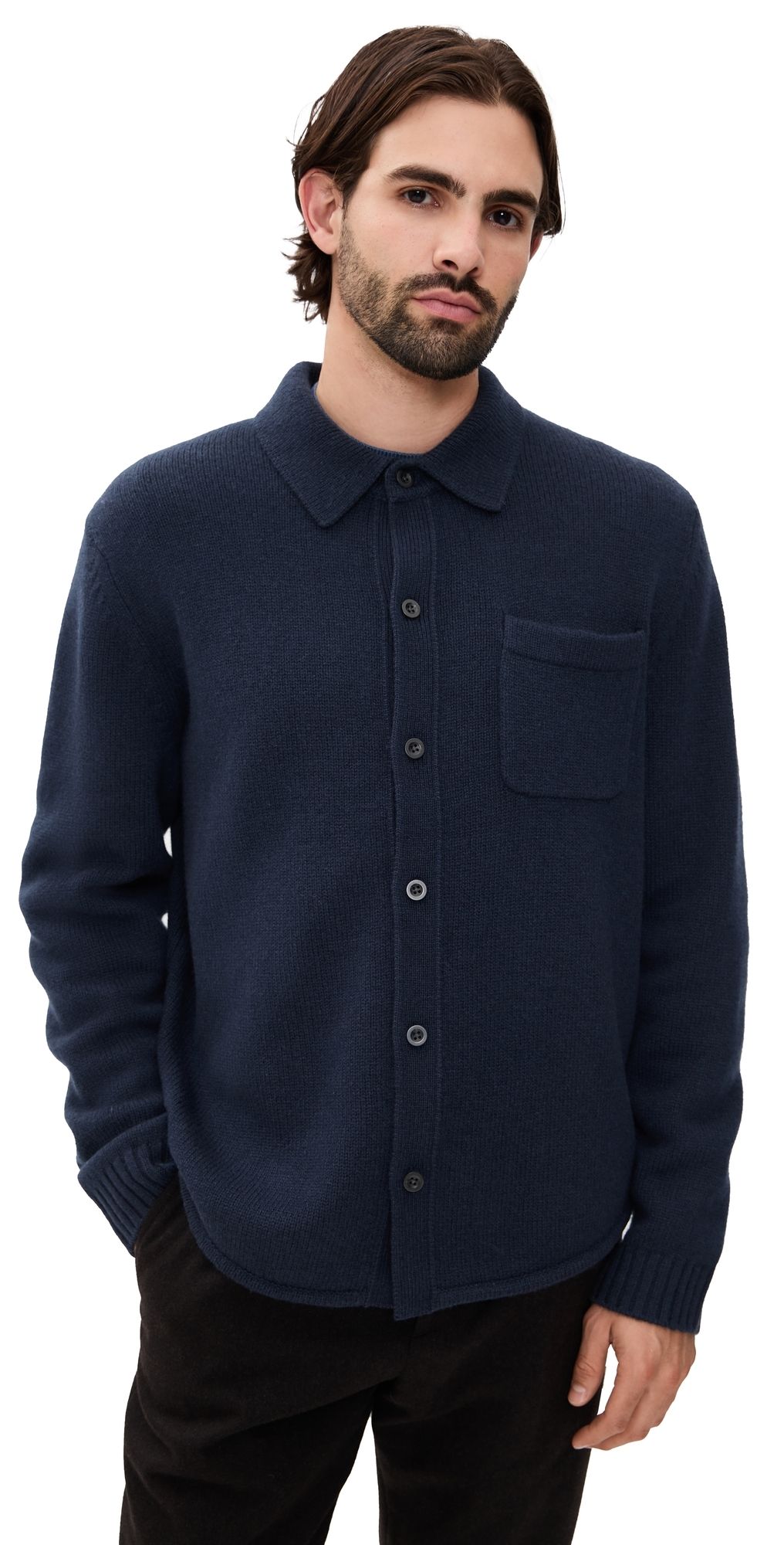 Vince Contour Hem Sweater Shirt Coastal XL