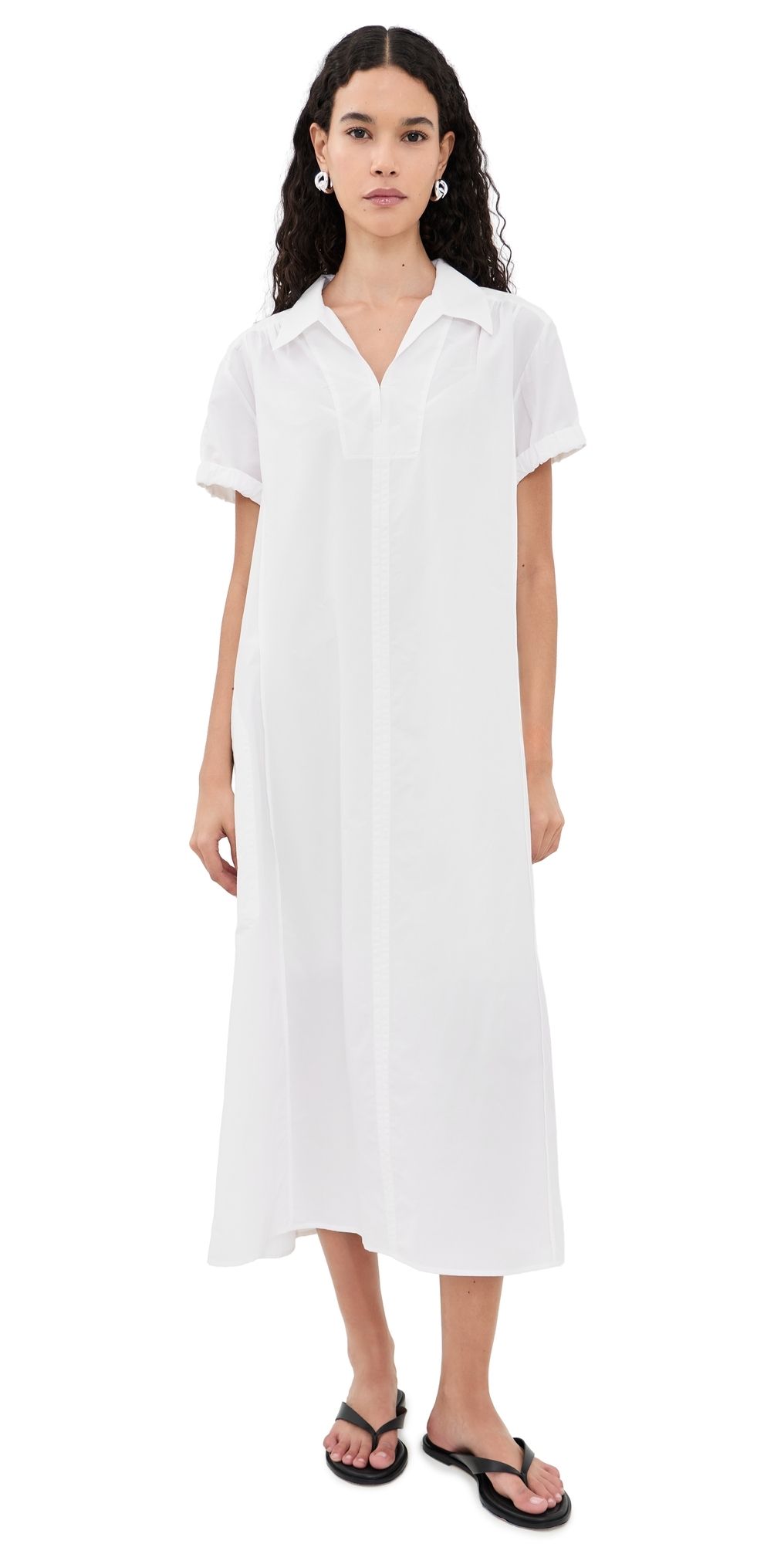 Theory Gathered Easy Polo Dress white - 100 S