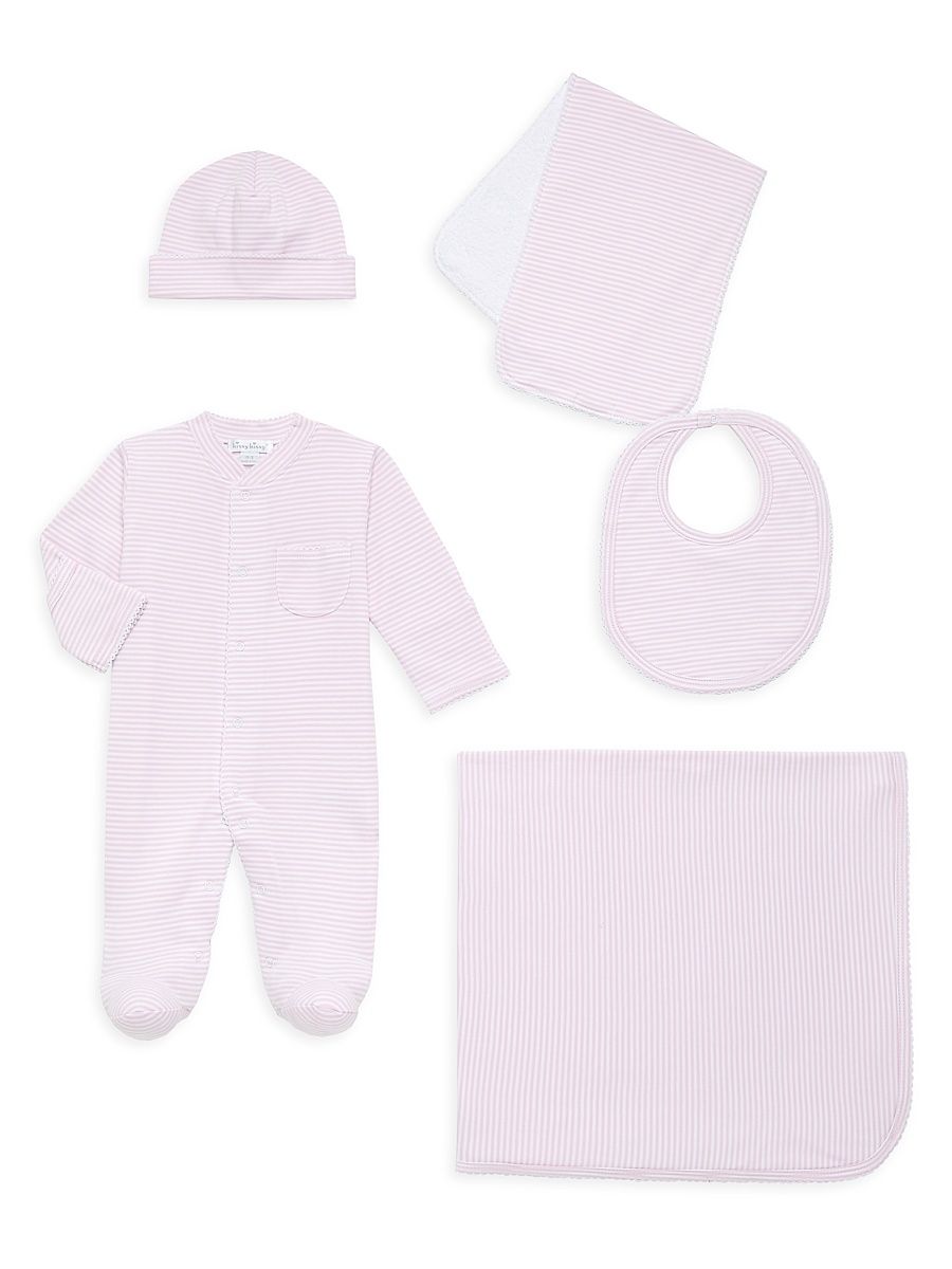 Baby Girl's 5-Piece Simple Striped Gift Set - Pink - Size Newborn