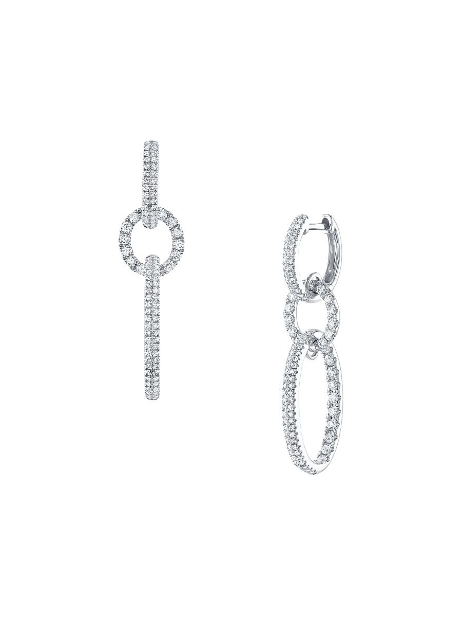 Women's Kate 14K Gold & 1.00 TCW Diamond Drop Earrings - White Gold