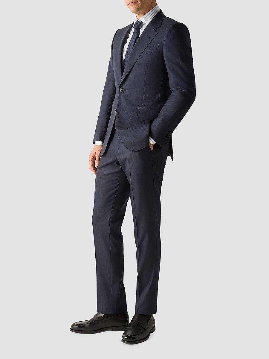 Men's Trofeo 15milmil15 Wool Suit - Navy Blue - Size 36