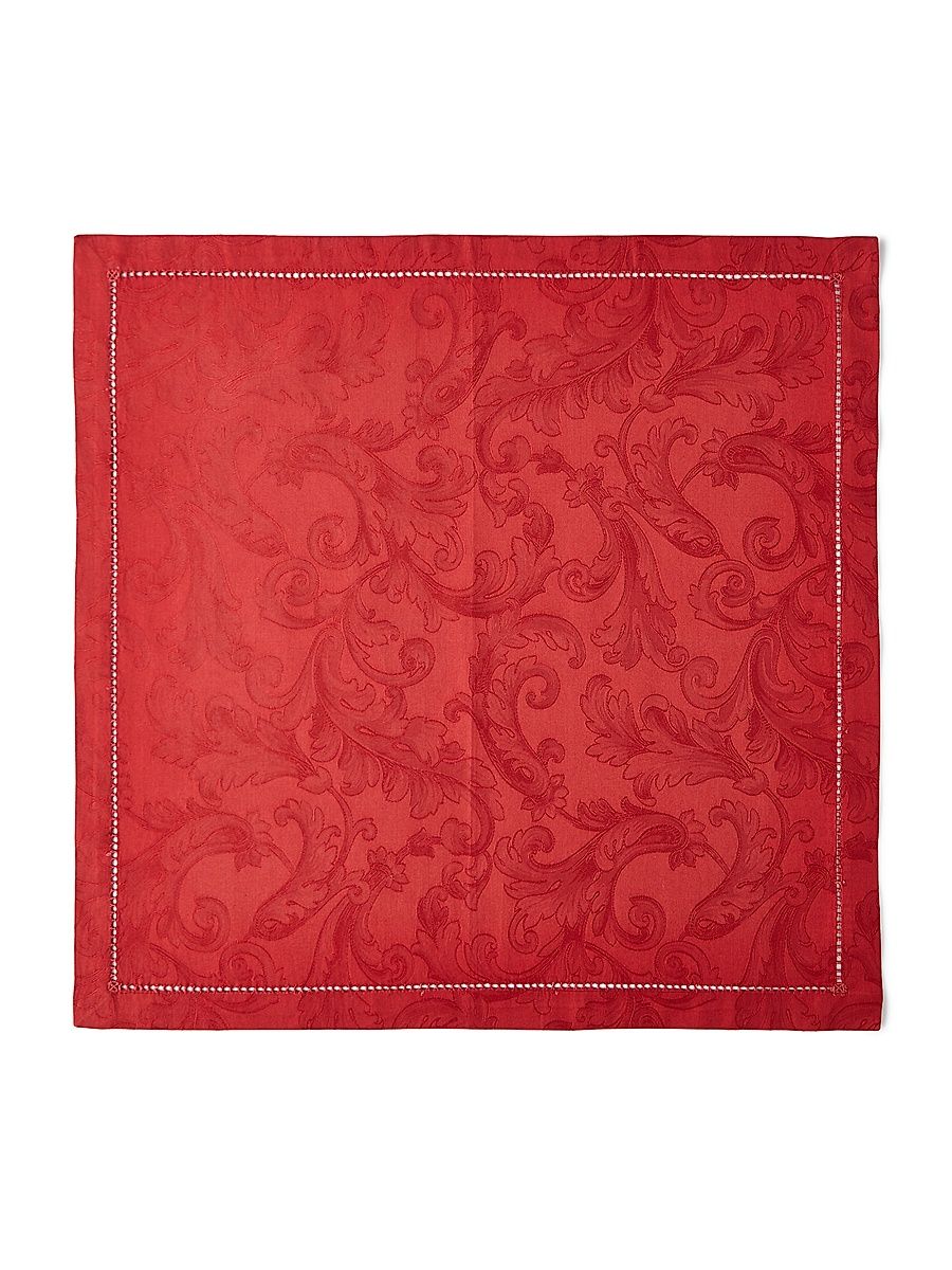 Acanthus Jacquard 4-Piece Napkin Set - Red