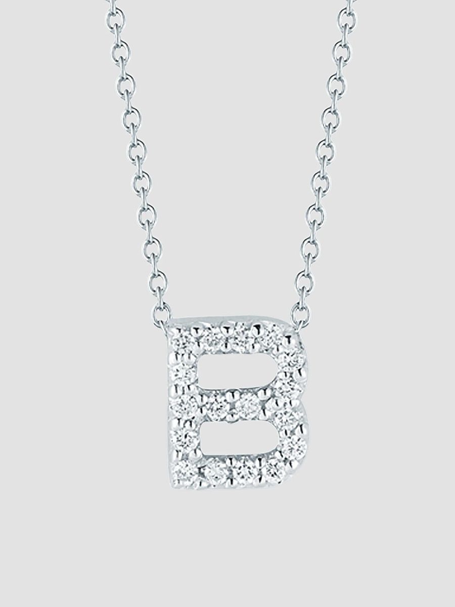Roberto Coin Women's Tiny Treasures 0.08 TCW Diamond & 18K White Gold Initial Necklace - Initial Y