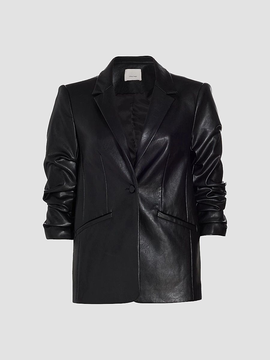 Women's Kylie Faux Leather Jacket - Black - Size 12