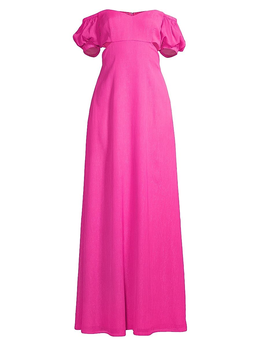 Women's Off-The-Shoulder Column Gown - Rose - Size 2