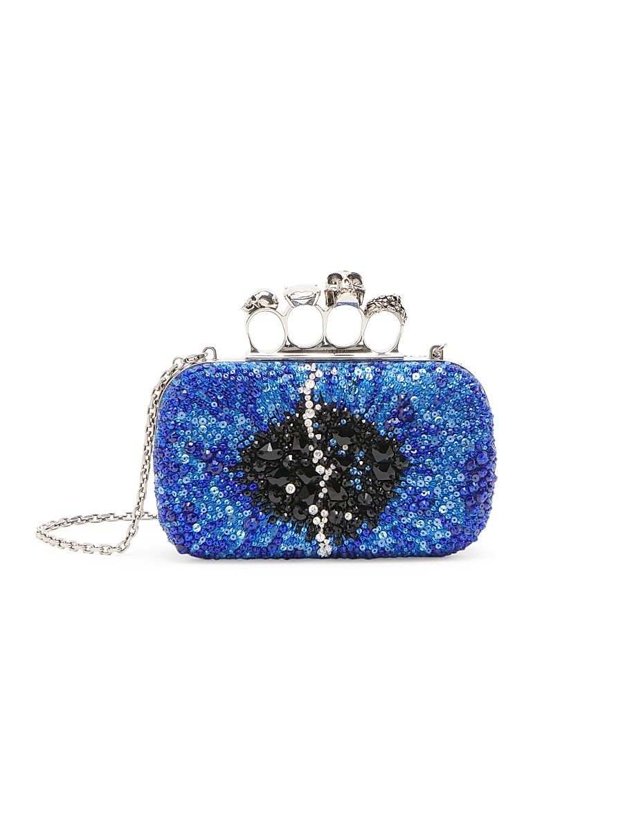 Women's Iris Eye Embroidered Box Clutch - Blue