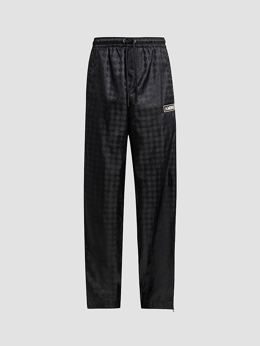Men's Logo Printed Drawstring Pants - Black - Size XS
