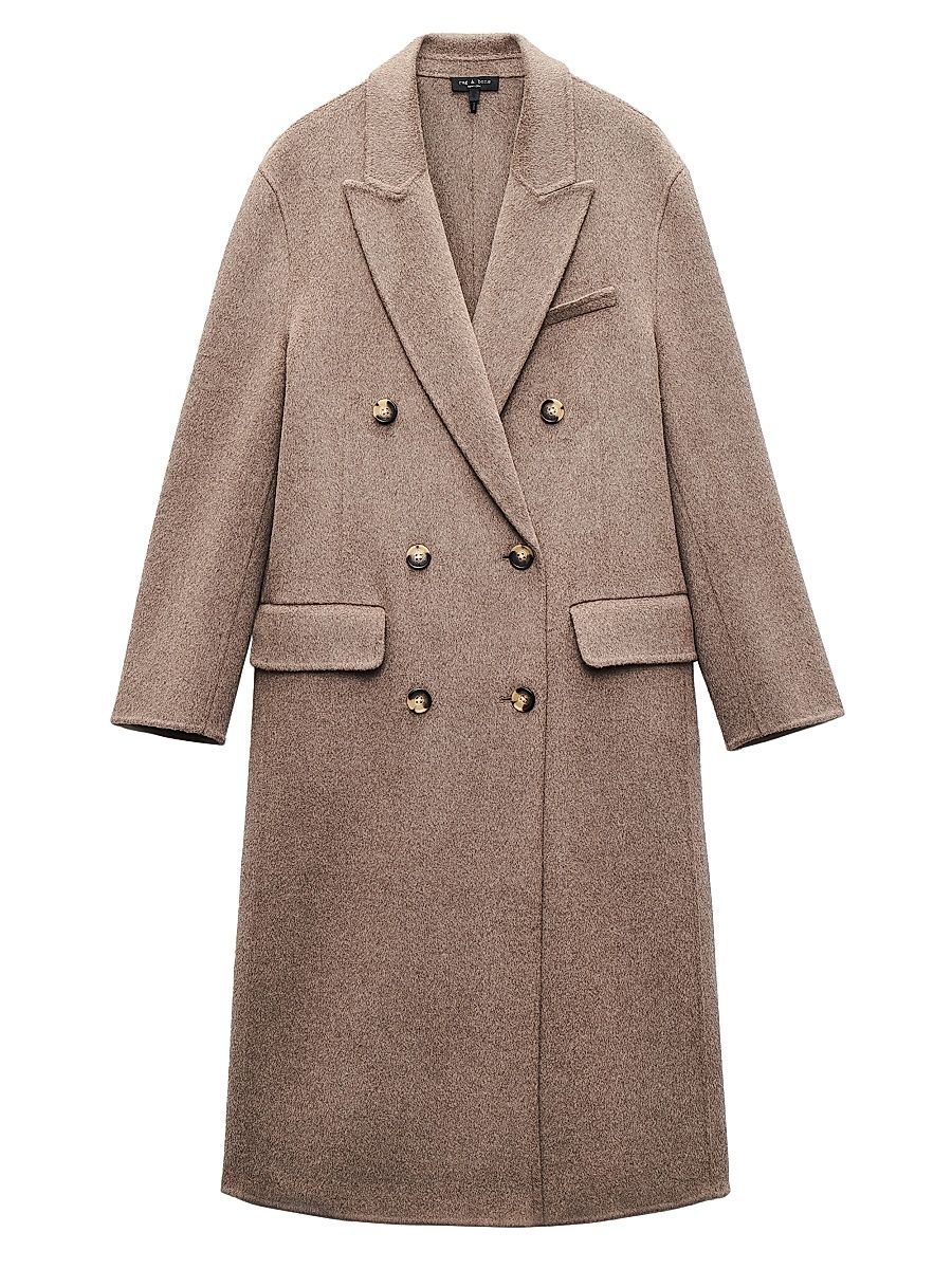 Women's Vasso Wool-Blend Double-Breasted Coat - Taupe - Size Large