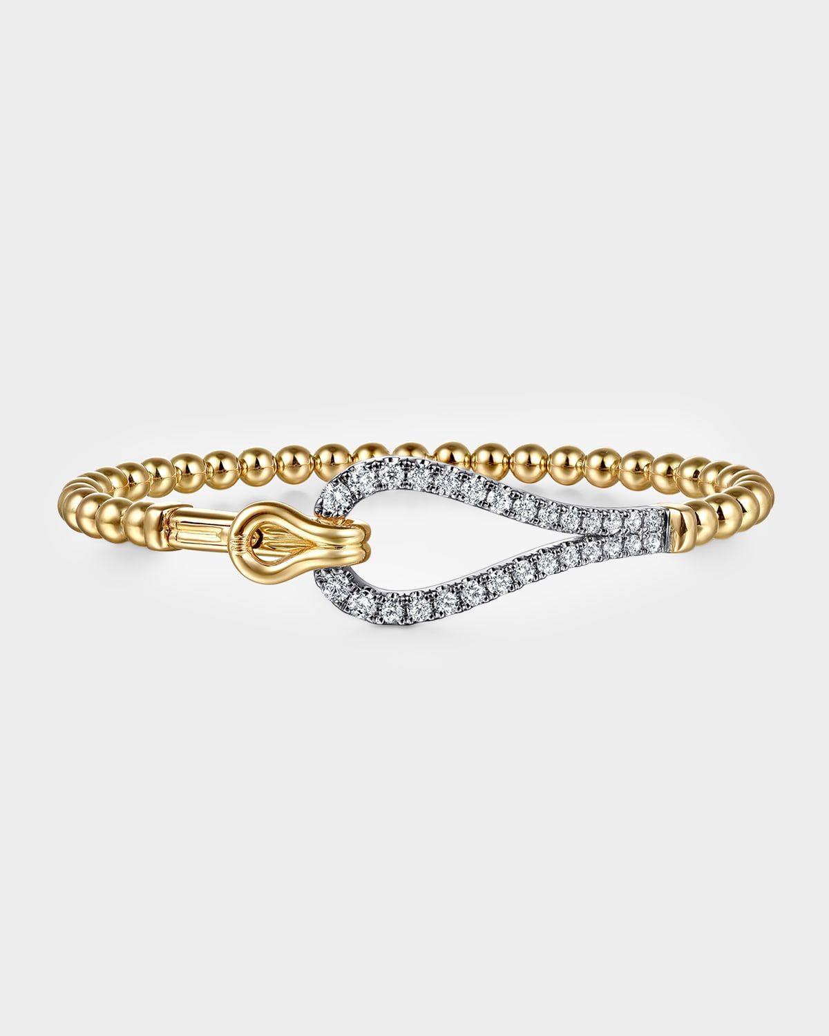 14K White and Yellow Gold Diamond Loop Bujukan Bangle