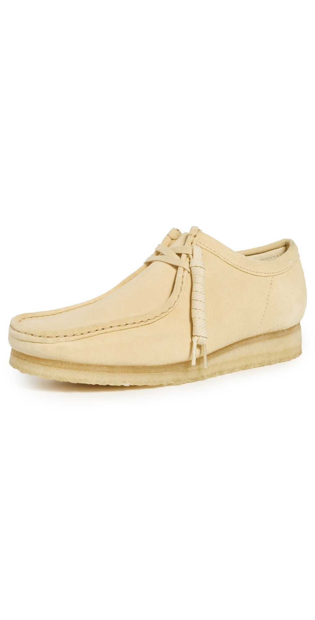 Clarks Wallabee Suede Shoes Pale Yellow Suede 9