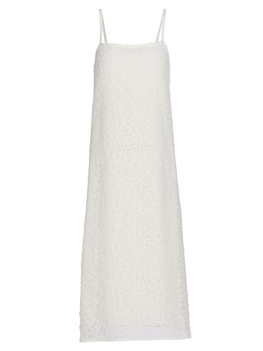 Women's Virginie Fringe Embroidered Midi-Dress - Off White - Size 8