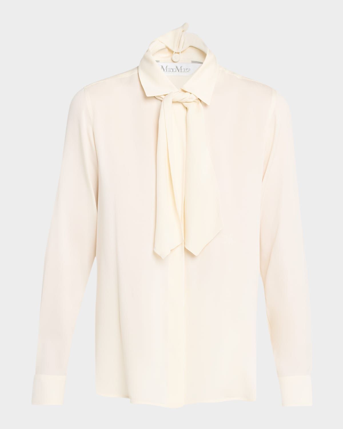 Colmo Tie-Neck Silk Blouse