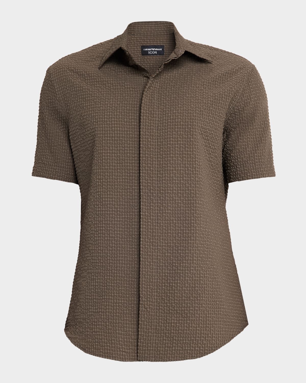 Men & apos;s Geometric Textured Short-Sleeve Shirt