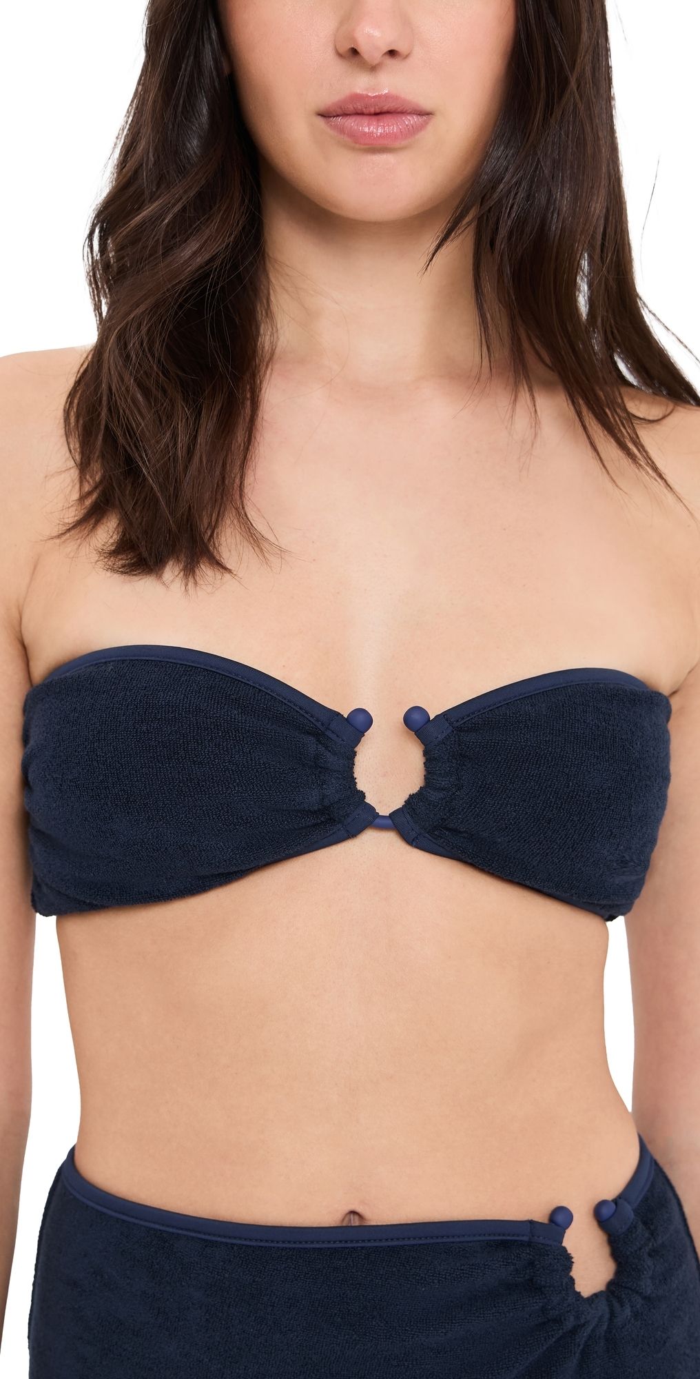 Johanna Ortiz Terry Navy Seawaters Bikini Top Navy L