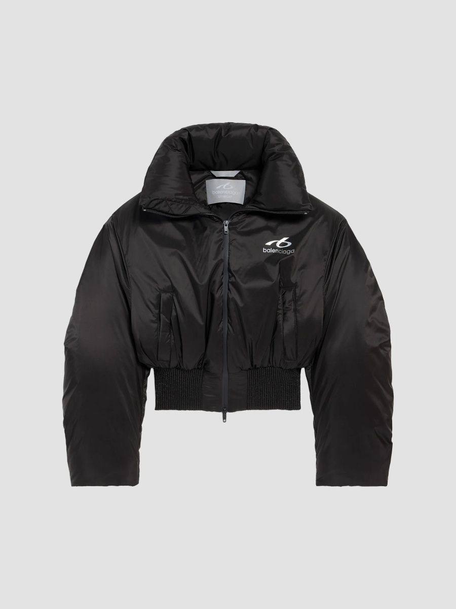 Balenciaga Women's Bodies Cropped Puffer Coat - Black - Size 6