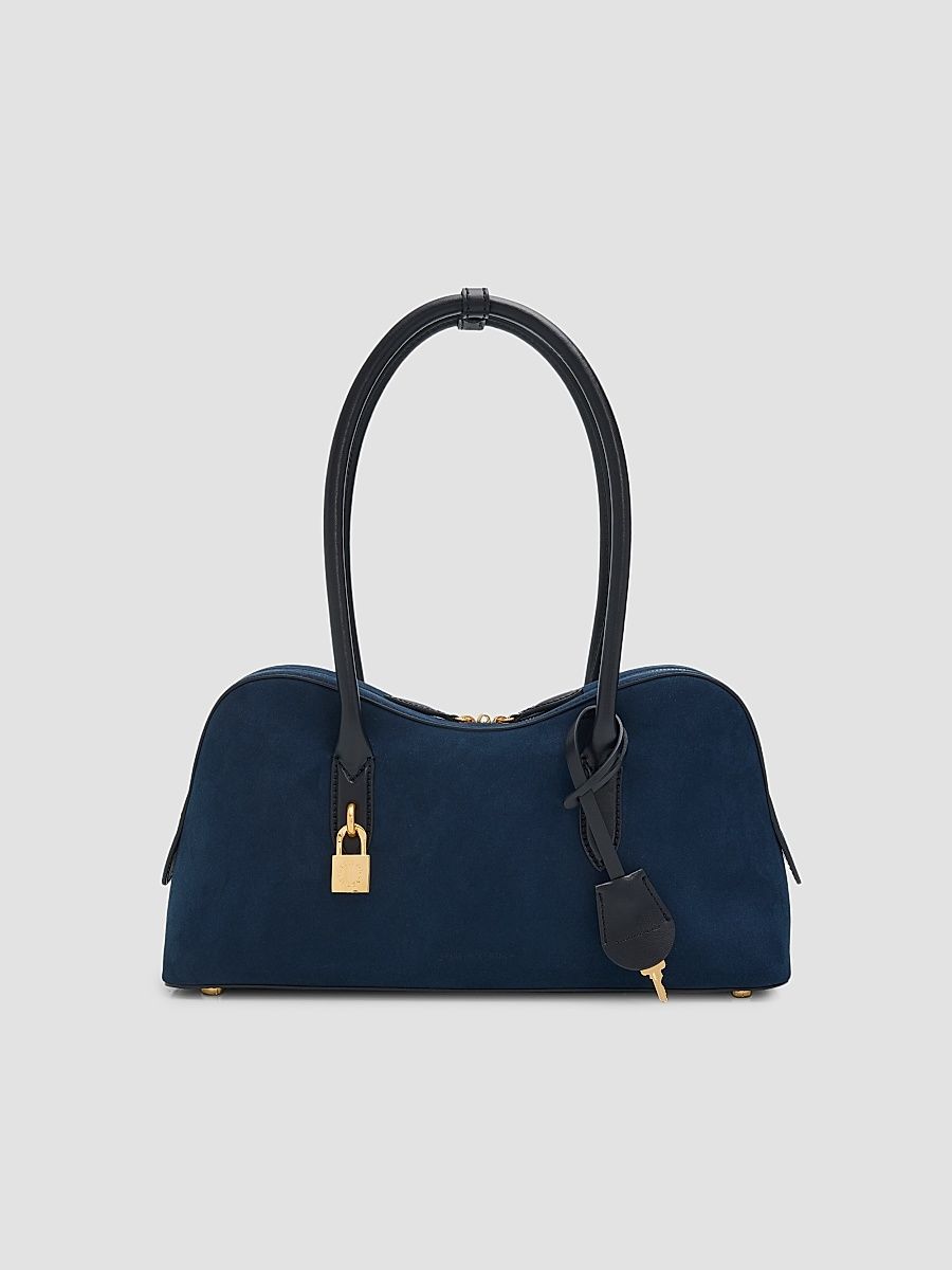 Stella McCartney Women's Stella Ryder Suede Top Handle Bag - Navy