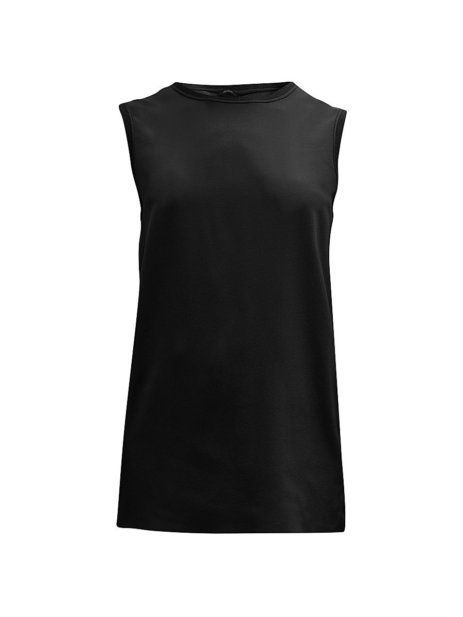 Women's Bley Silk Crepe Tank - Black - Size 12
