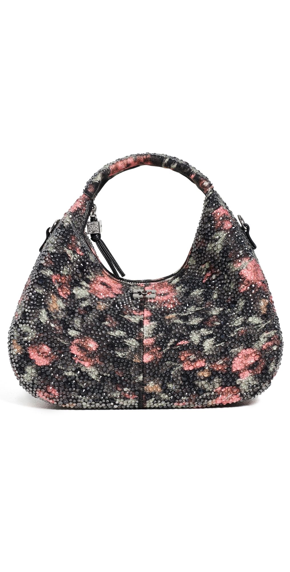 GANNI Flowers Mini Hobo Bag Black One Size