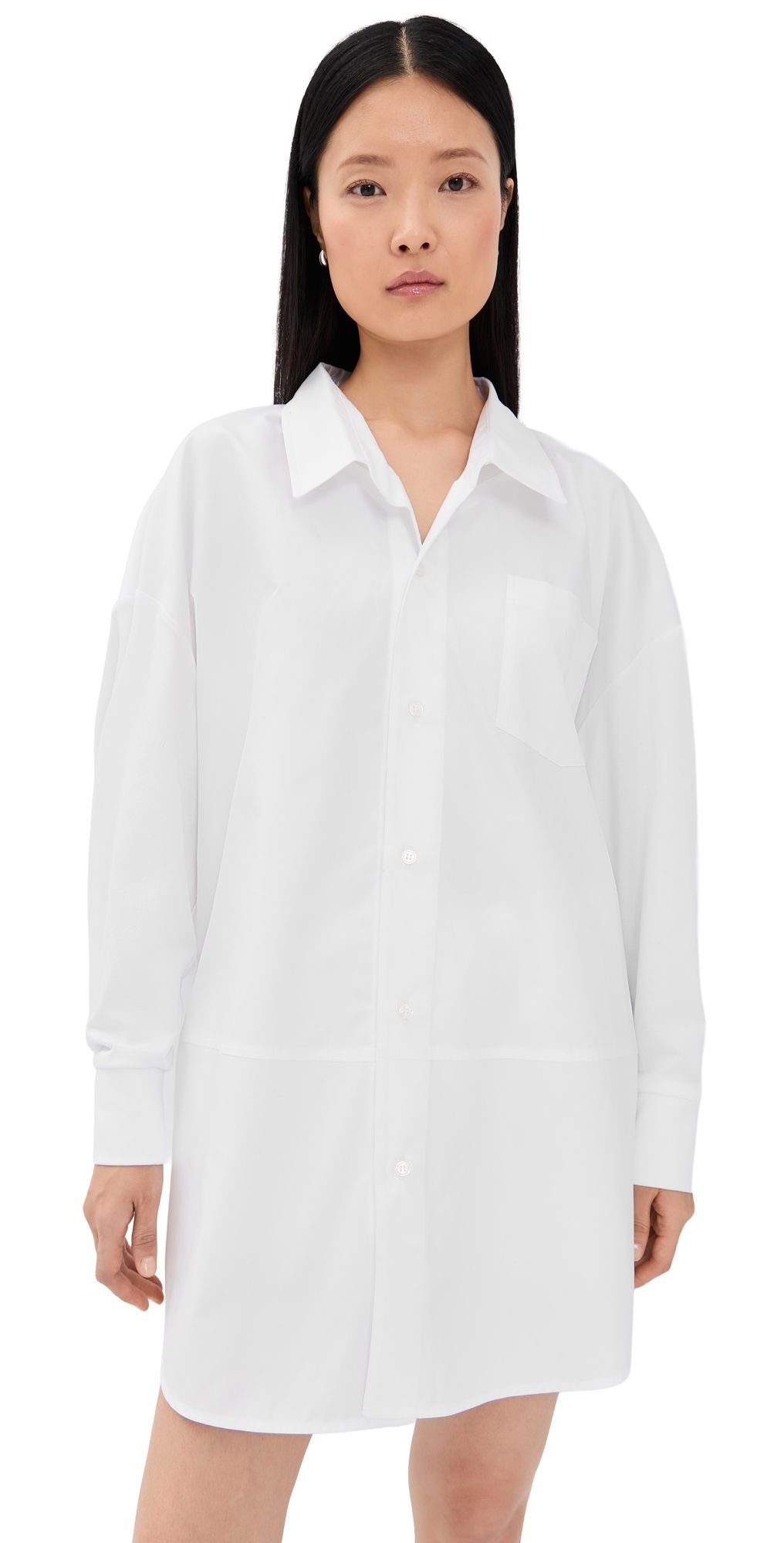 Meryll Rogge Boule Dress with Jersey Sleeves White M-XL