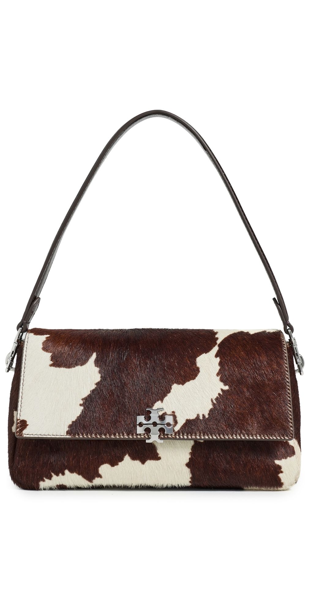 Tory Burch Charlie Haircalf Small Shoulder Bag Mocha Brown/Shea Butter One Size