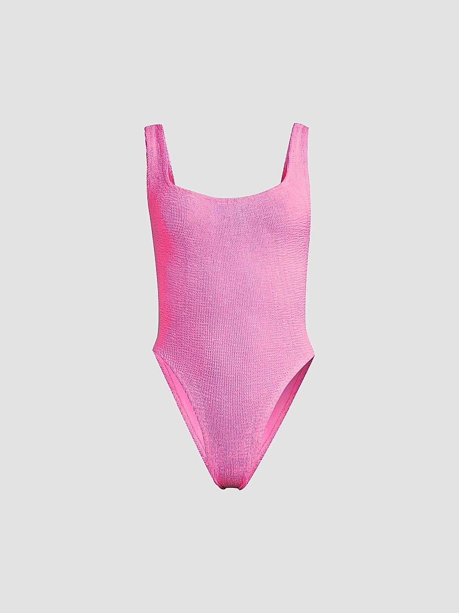 Hunza G Women's Crinkle One-Piece Swimsuit - Bubblegum
