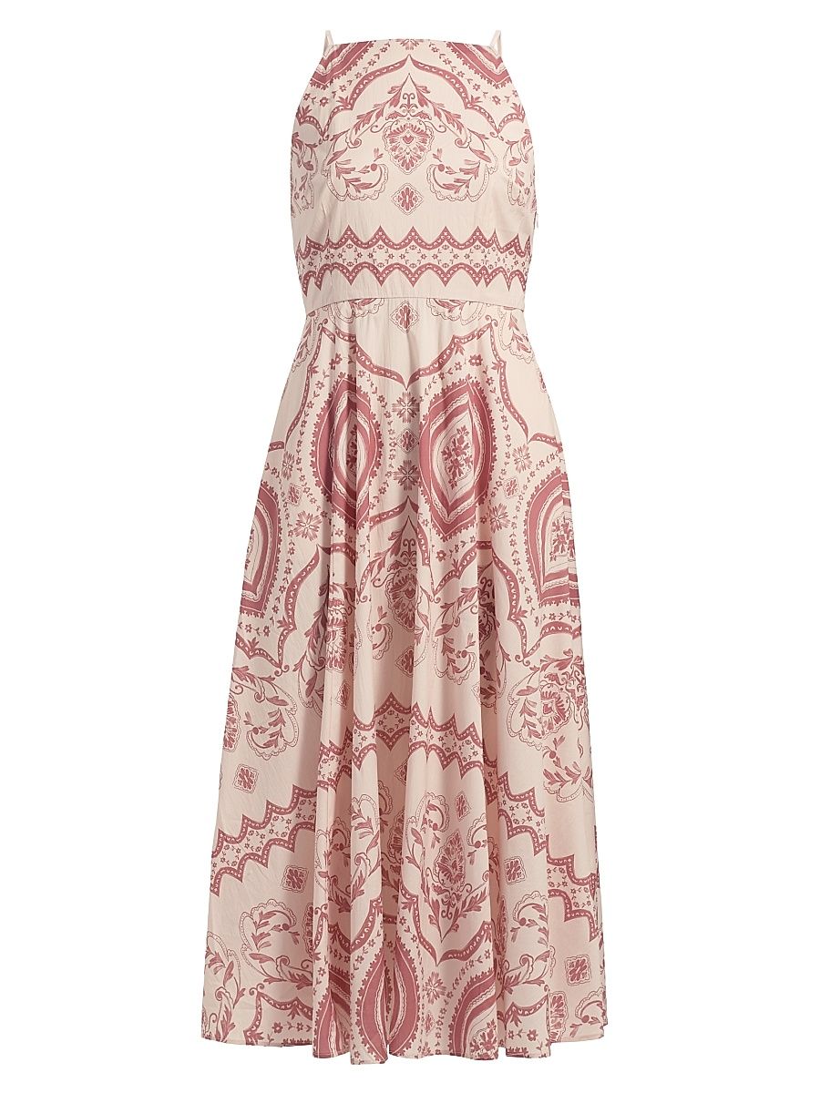 Women's Amity Printed Cotton-Blend A-Line Midi-Dress - Terra Ceramic - Size XS