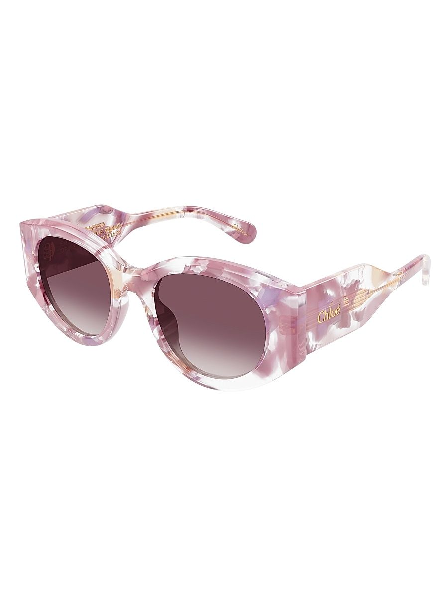 Women's Gayia/Reace 51MM Round Sunglasses - Gradient Pink Havana