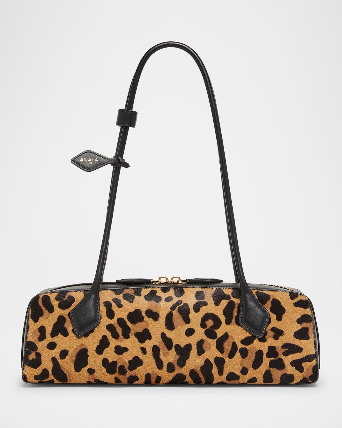 Le Teckel Medium Shoulder Bag in Leopard Calf Hair