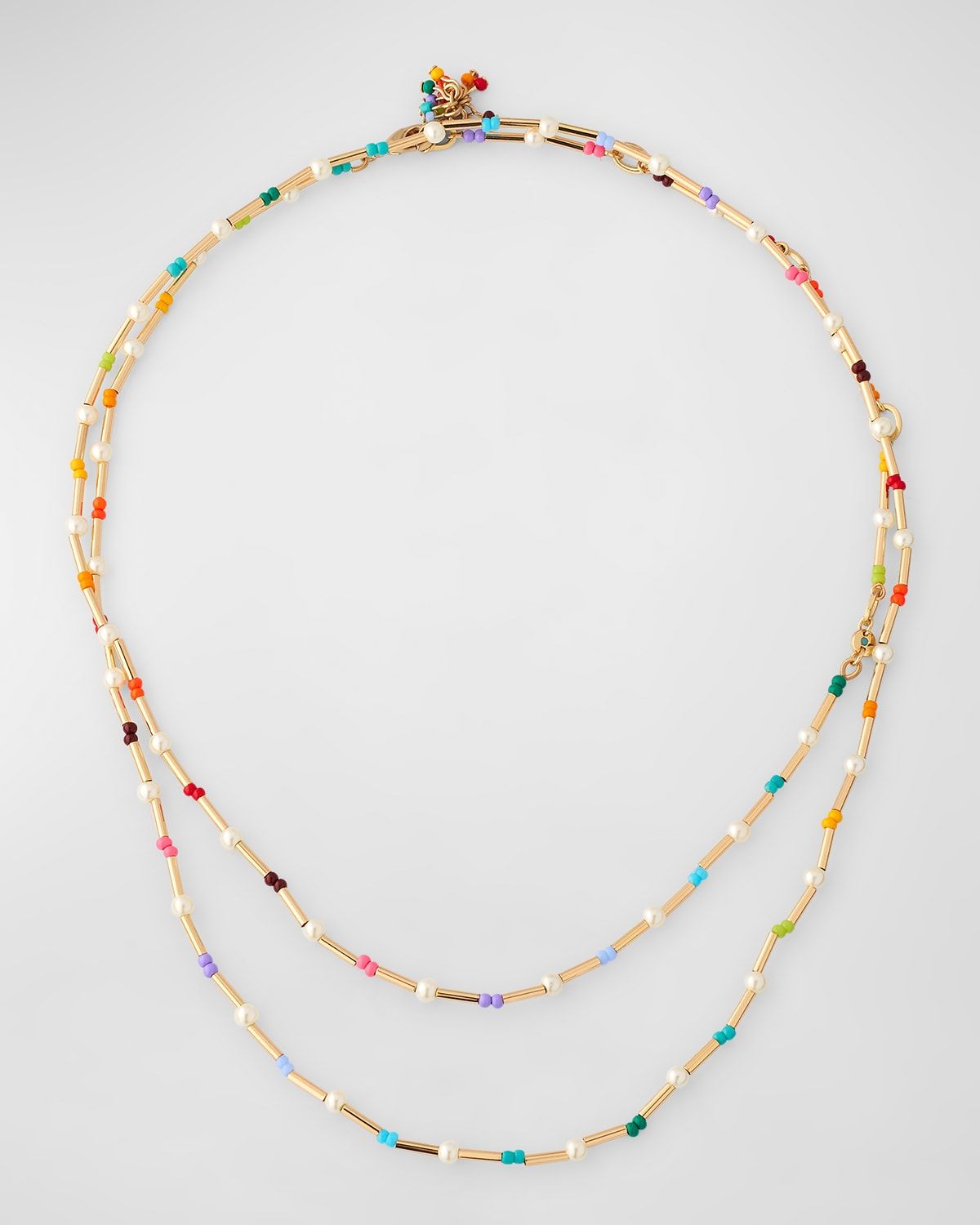 Rainbow Pearl Double Wrap Necklace