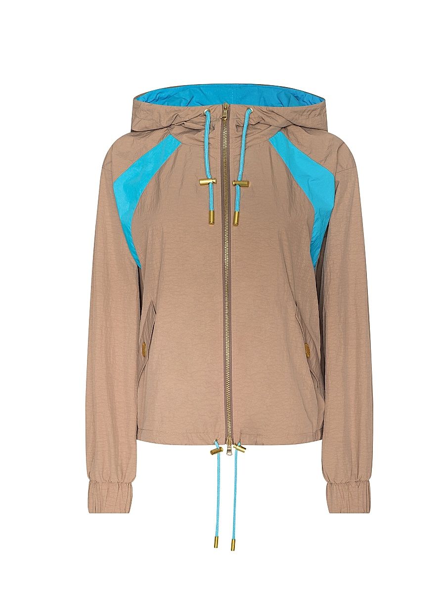 Women's Lark Colorblocked Windbreaker - Hazelnut Capri Blue - Size XXL