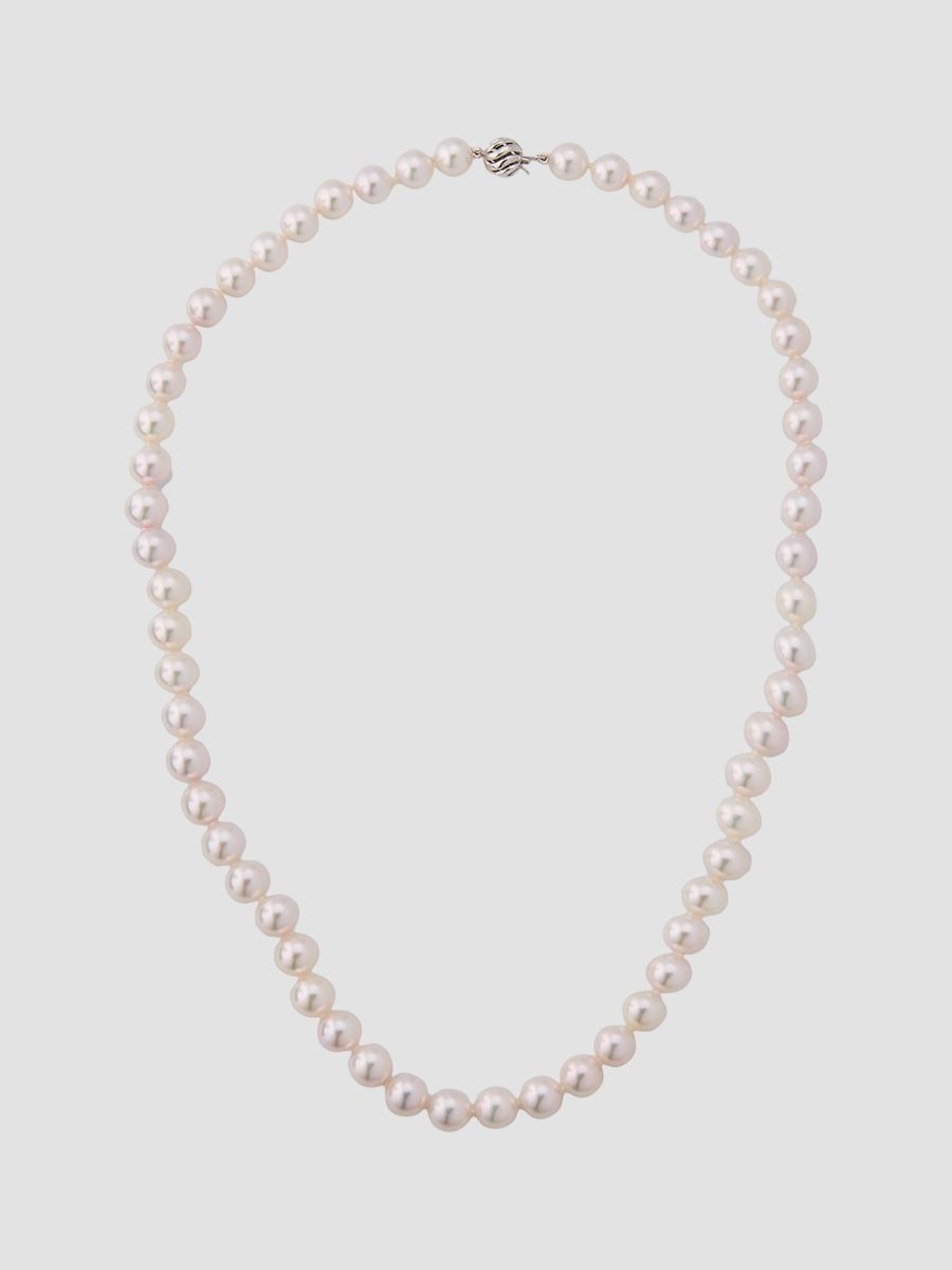 Women's 18K White Gold & Akoya Pearl Necklace/8MM-8.5MM - White Gold