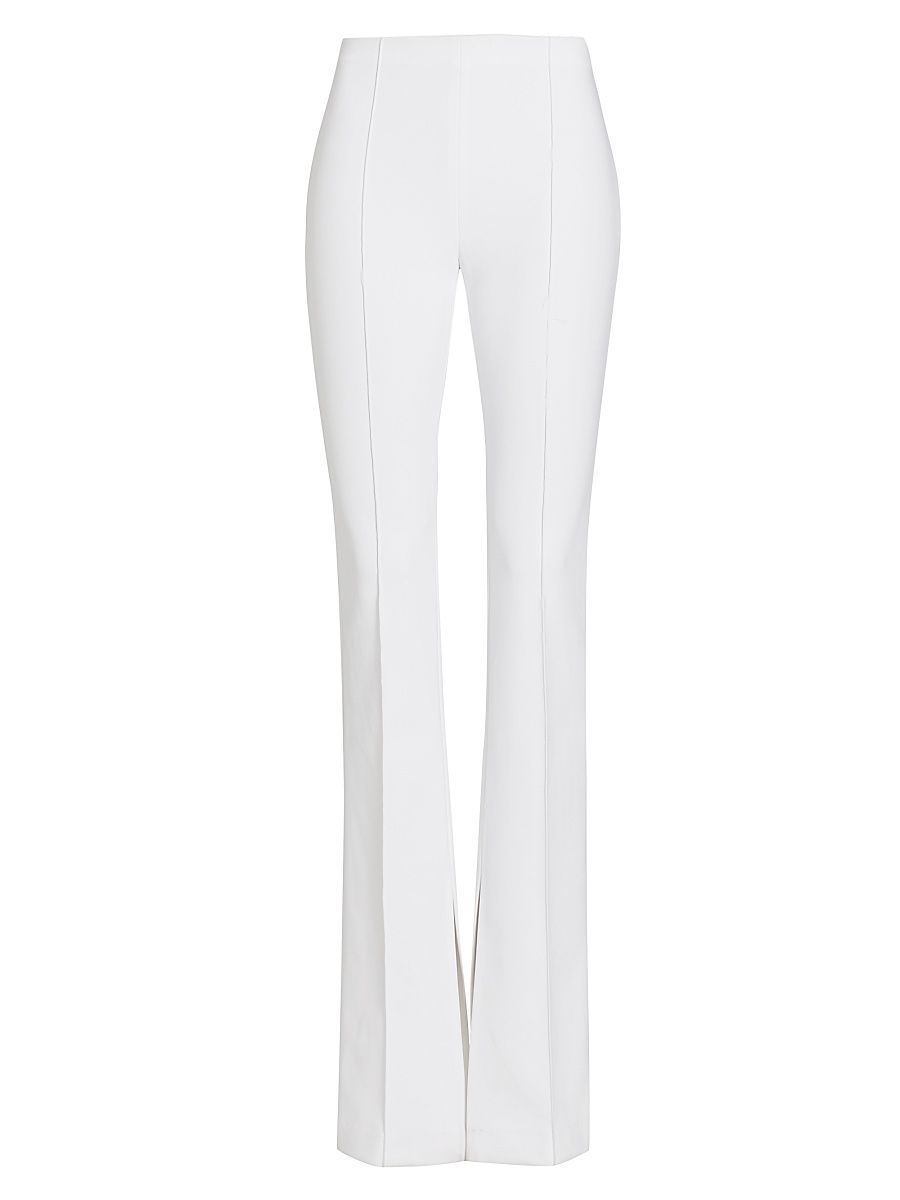 Adam Lippes Women's Eva Bonded Neoprene Flared Pants - White - Size XL
