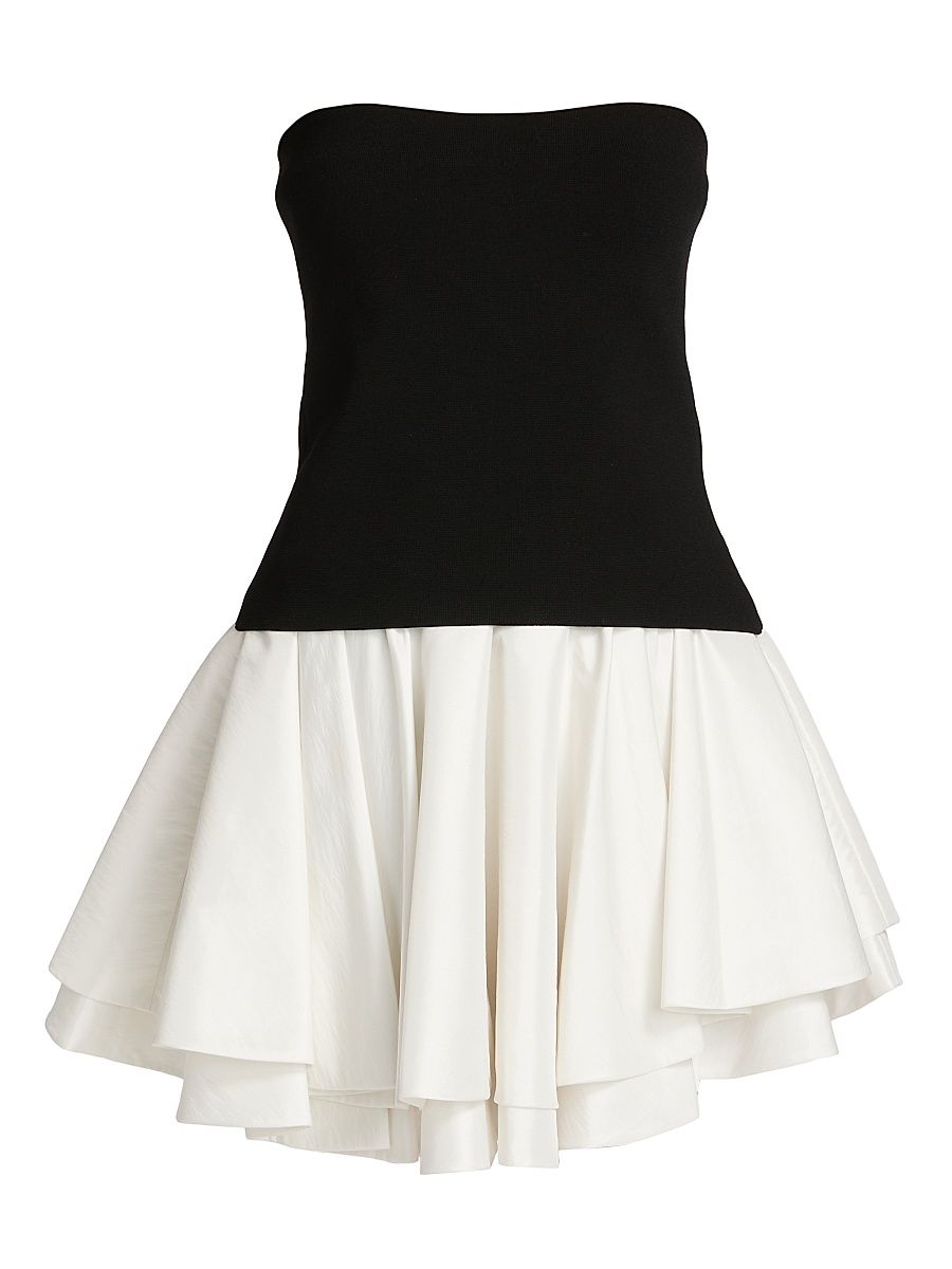 Women's Isabelle Strapless Minidress - Black Multi - Size XS