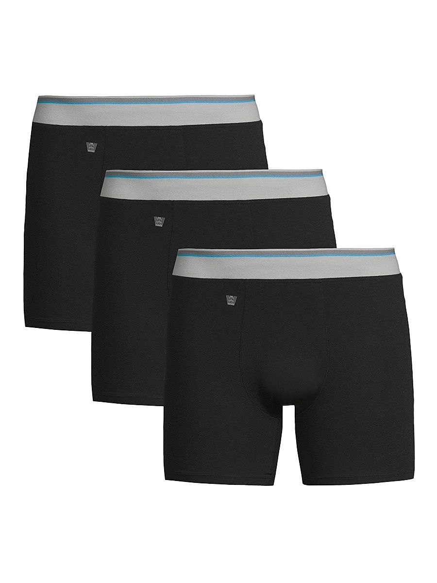 Men's 3-Pack Stretch Boxer Brief Set - True Black - Size XL