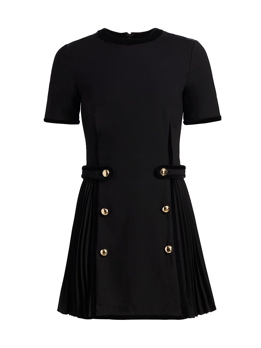 Women's Doria Pleated Minidress - Black - Size 12