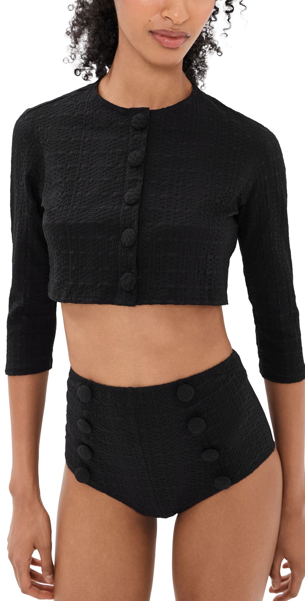 Lisa Marie Fernandez Cardigan Black Seersucker S
