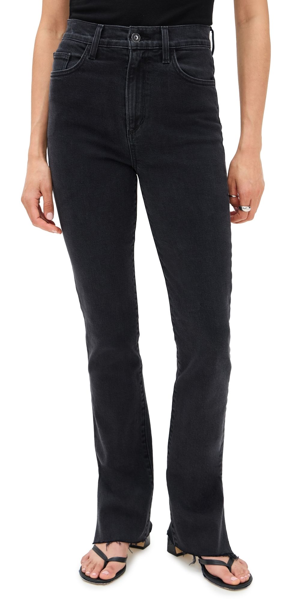 Favorite Daughter Valentina Super High Rise Tower Jeans with Slit Hem Boulder 24