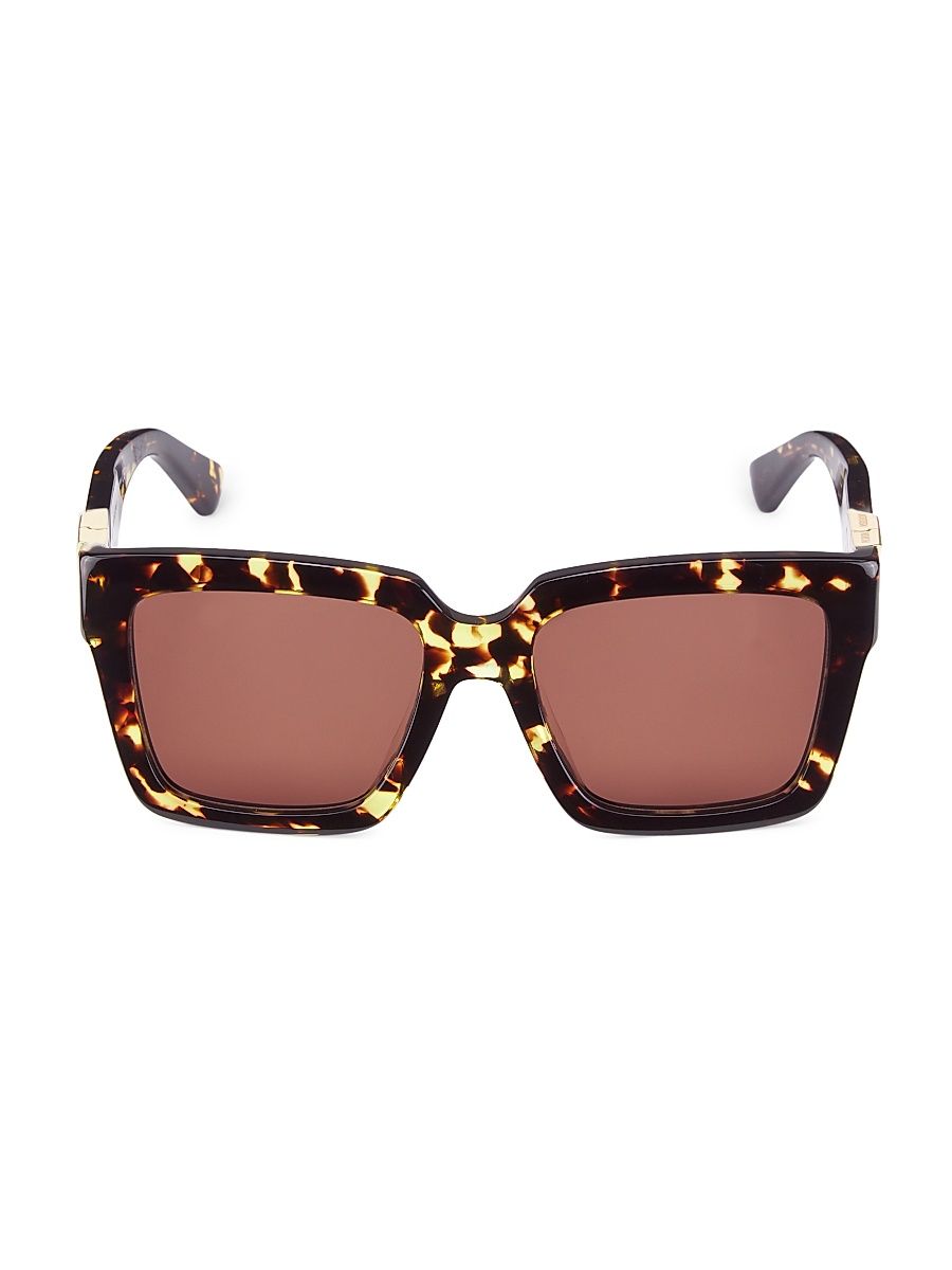 Women's Triangle Acetate 55MM Square Sunglasses - Havana