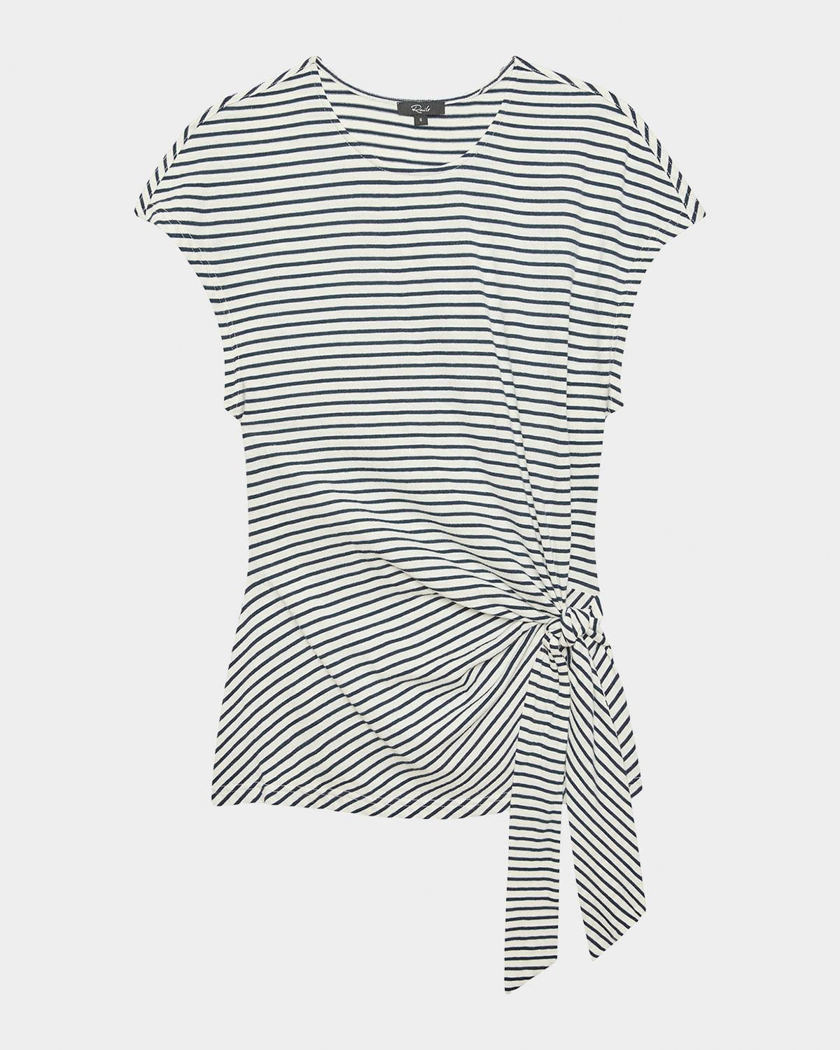 Gabbie Striped Cotton Short-Sleeve Top