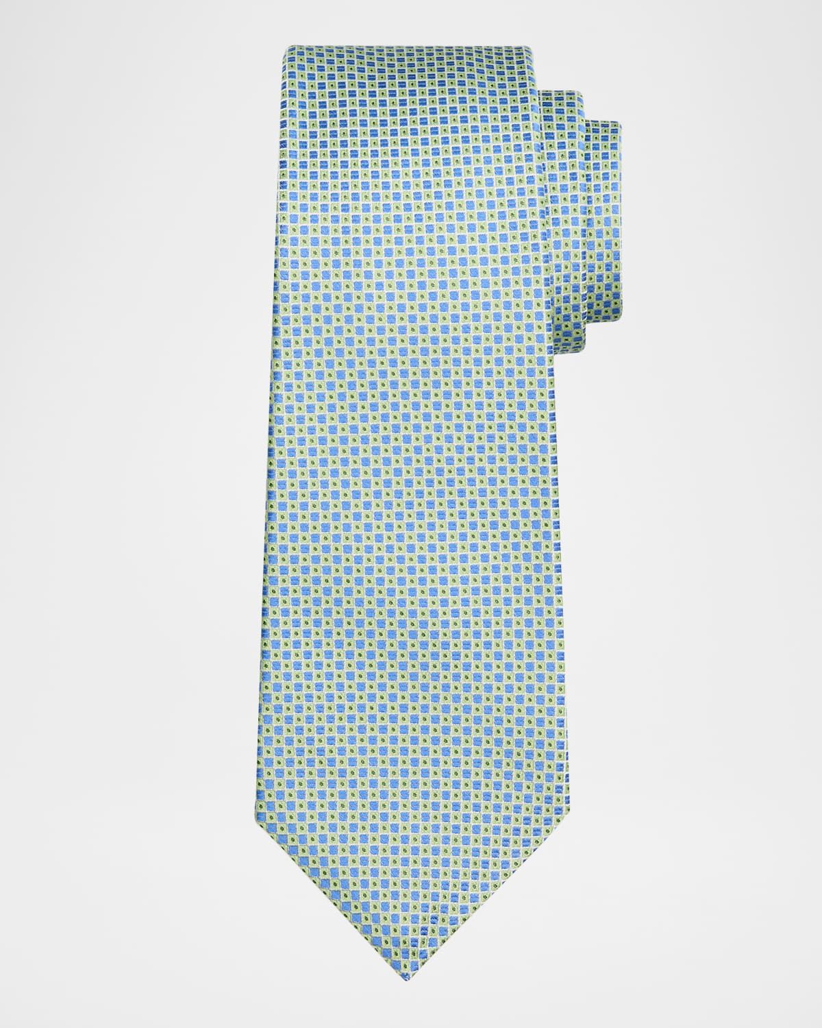 Men & apos;s Micro-Geometric Silk 7-Fold Tie