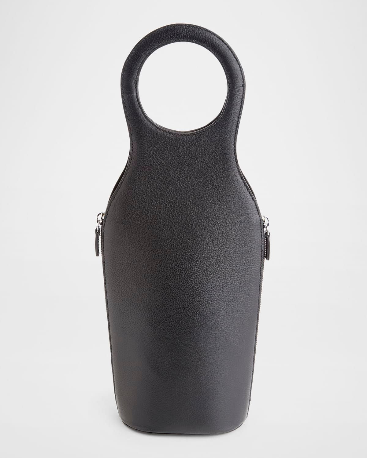 Monogrammed Leather Wine Champagne Bottle Carrying Case